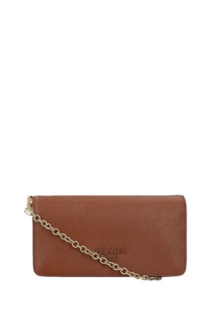 Prada Mini Saffiano Brown Leather Cross Body Bag