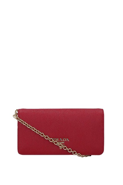 Prada Mini Saffiano Red Leather Cross Body Bag