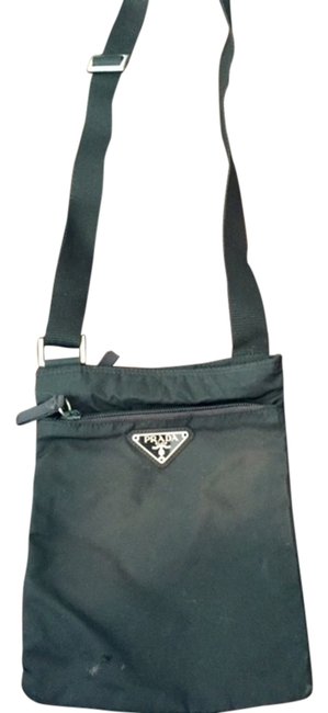 Prada Mini Vela Flat Black Nylon Cross Body Bag