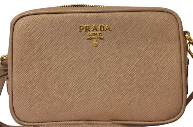 Prada Clutch Mini Zip Blush Pink Saffiano Leather Cross Body Bag