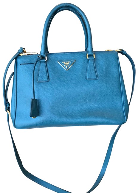 Prada Mm Medium Safiano Tote Leather Cross Body Bag