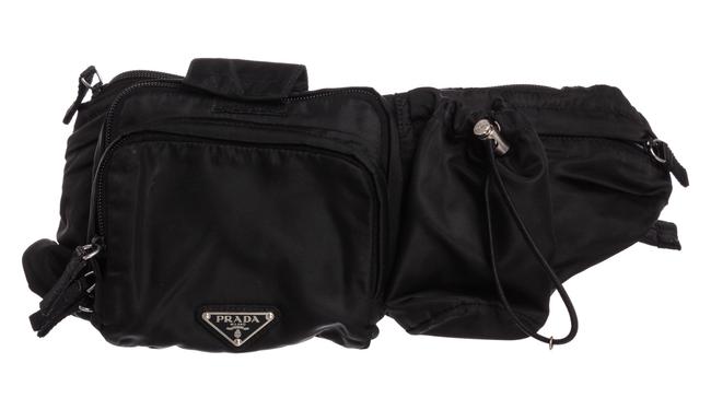 Prada Waist Multi compartment Black Nylon Cross Body Bag