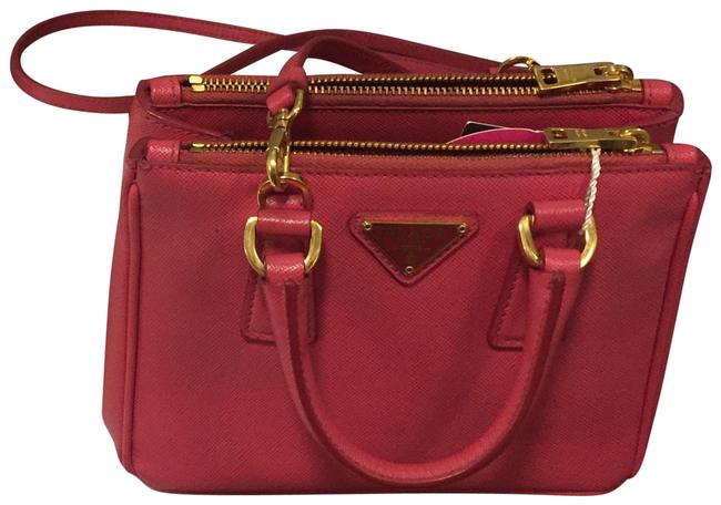 Prada Nano Pink Peonia Cowhide Leather Cross Body Bag
