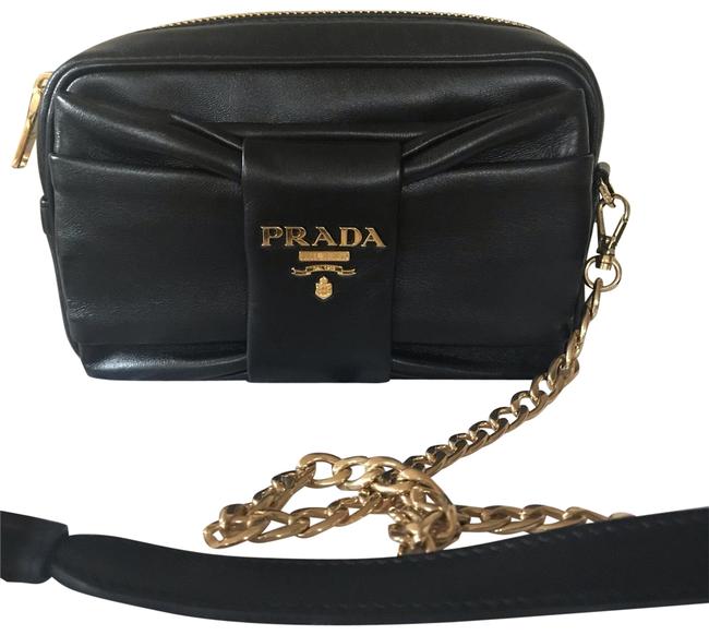 Prada Napa Shoulder Black Leather Cross Body Bag