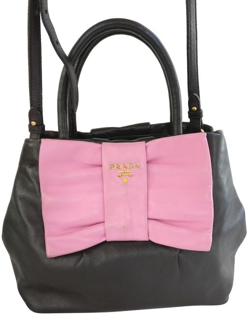 Prada Nappa Bow Black Leather Cross Body Bag