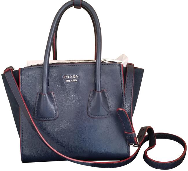 Prada Navy Blue Glace Calf Cross Body Bag