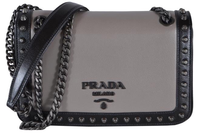 Prada New 1bd147 Colorblock Studded Purse Multicolor Leather Cross Body Bag