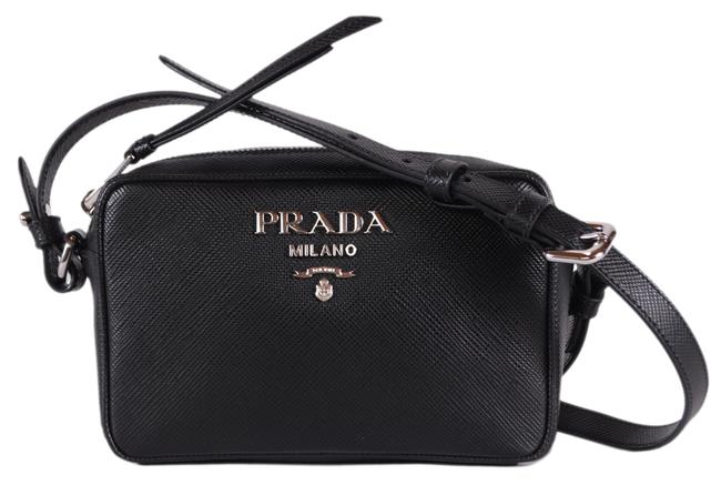 Prada New Bandoliera Small Purse Black Saffiano Leather Cross Body Bag