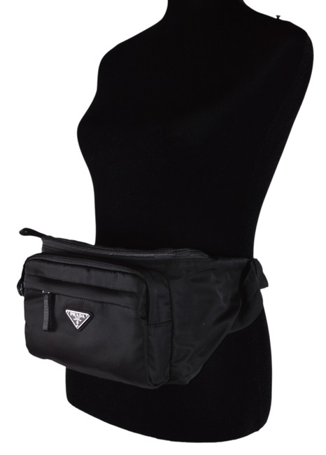Prada New Large Fanny Waist Black Nylon Cross Body Bag