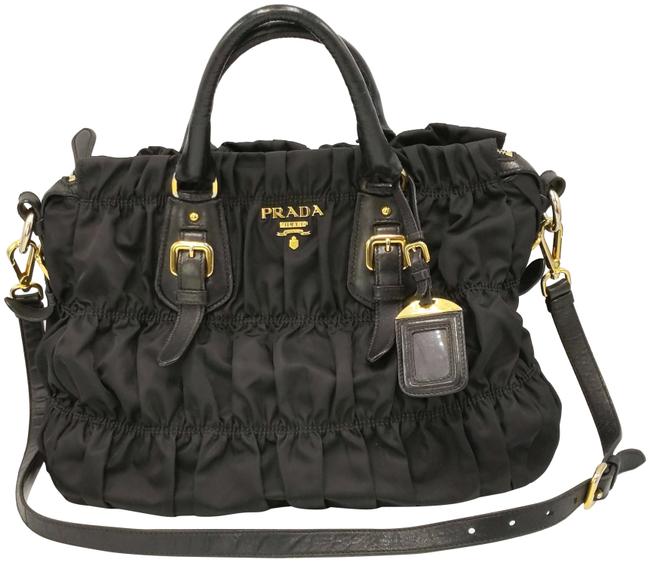 Prada Nylon Gaufre Black Canvas Cross Body Bag