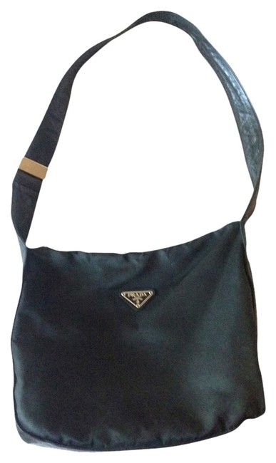 Prada NylonLeather Black LeatherNylon Cross Body Bag