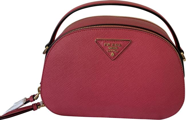 Prada Odette Magenta Saffiano Leather Cross Body Bag