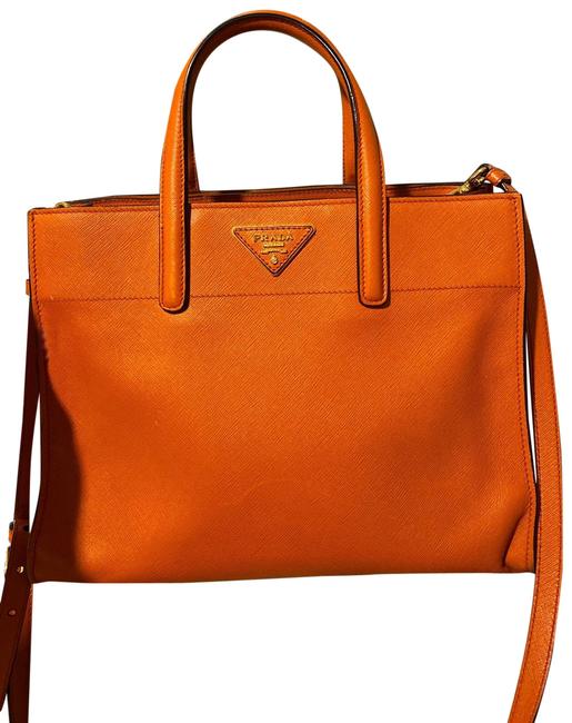 Prada Orange Leather Cross Body Bag