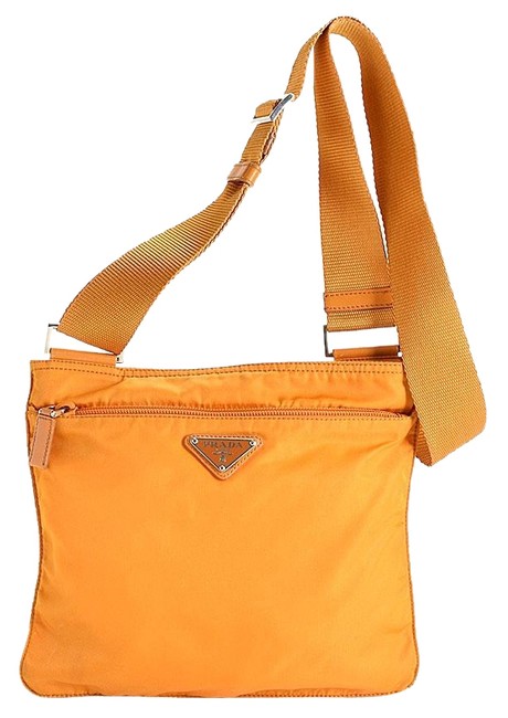Prada Orange Nylon Cross Body Bag