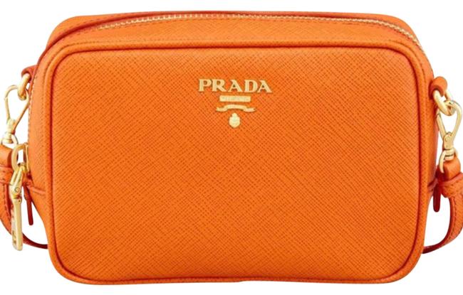 Prada Orange Saffiano Cross Body Bag