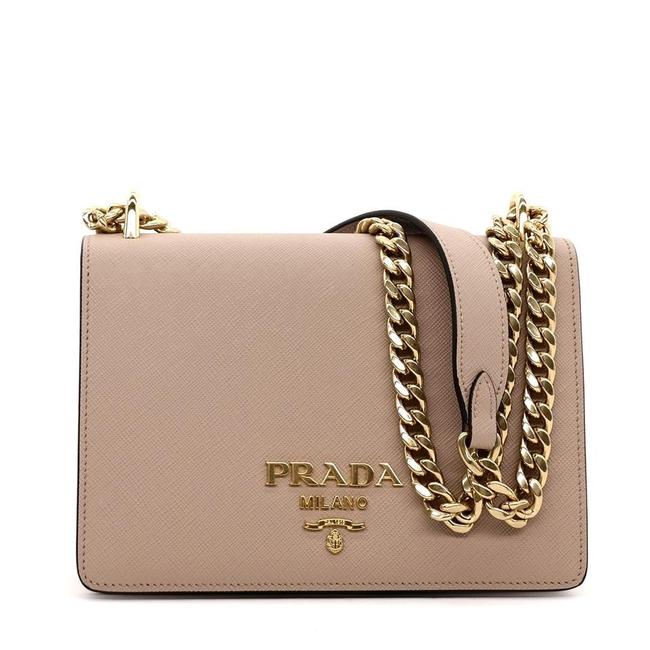 Prada Pattina Beige Saffiano Leather Cross Body Bag