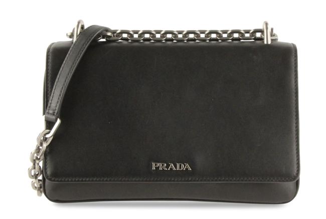 Prada Pattina Black Calfskin Leather Cross Body Bag