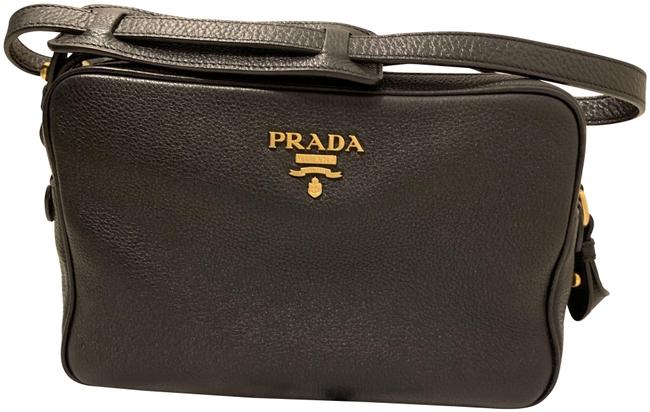 Prada Phenix Camera Black Leather Cross Body Bag