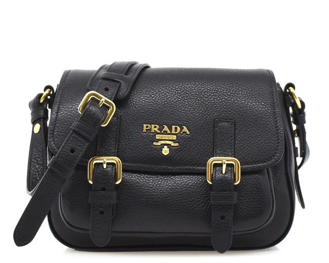 Prada Phenix Shoulder Black Leather Cross Body Bag