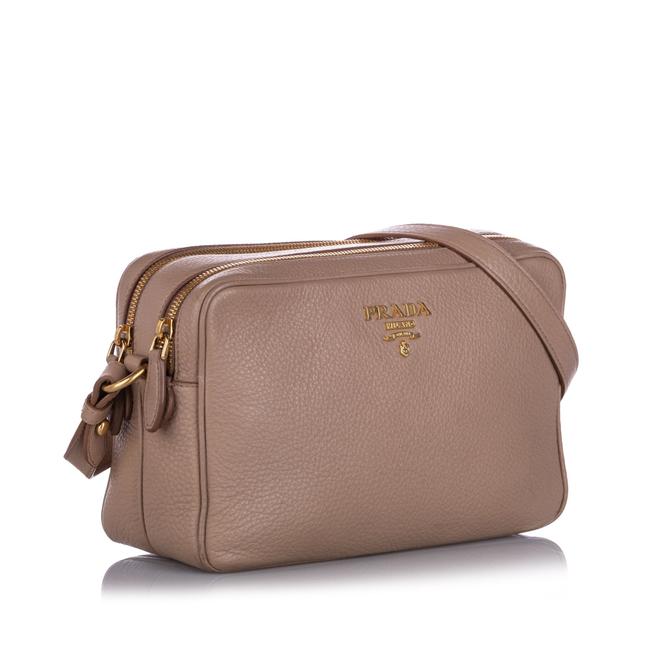 Prada Phenix Vitello Brown Leather Cross Body Bag