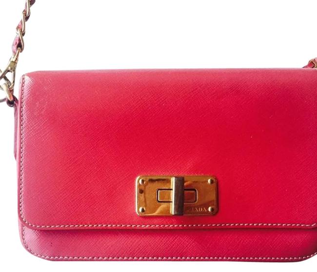Prada Pink Fushia Saffiano Leather Cross Body Bag