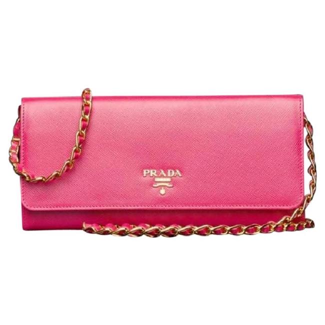 Prada Pink Wallet On The Chain Cross Body Bag