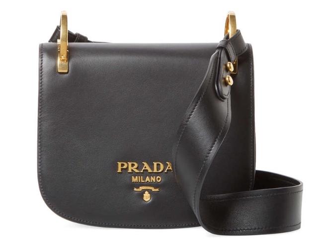 Prada Pionierre Black Calf Leather Cross Body Bag