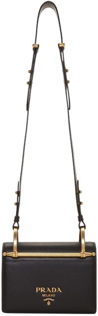 Prada Pionniere Small Flap Black Leather Cross Body Bag