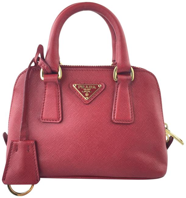 Prada Promenade Mini Red Leather Cross Body Bag