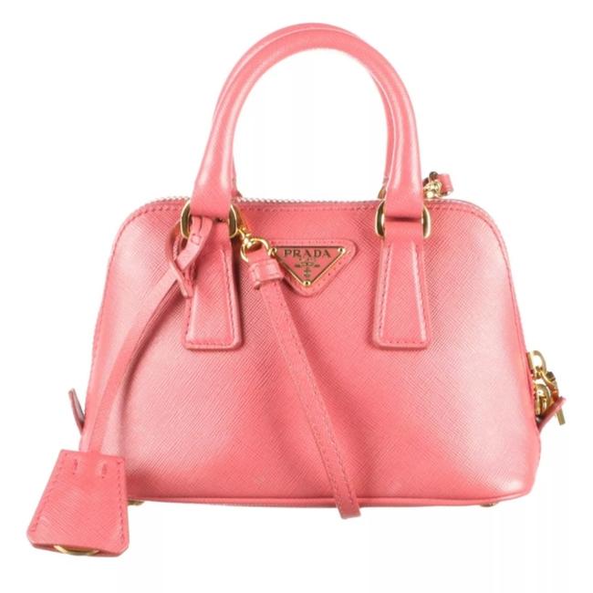 Prada Promenade Pink Saffiano Leather Cross Body Bag