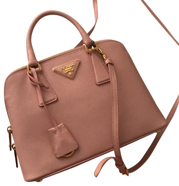 Prada Promenade Saffiano Dust Pink Leather Cross Body Bag