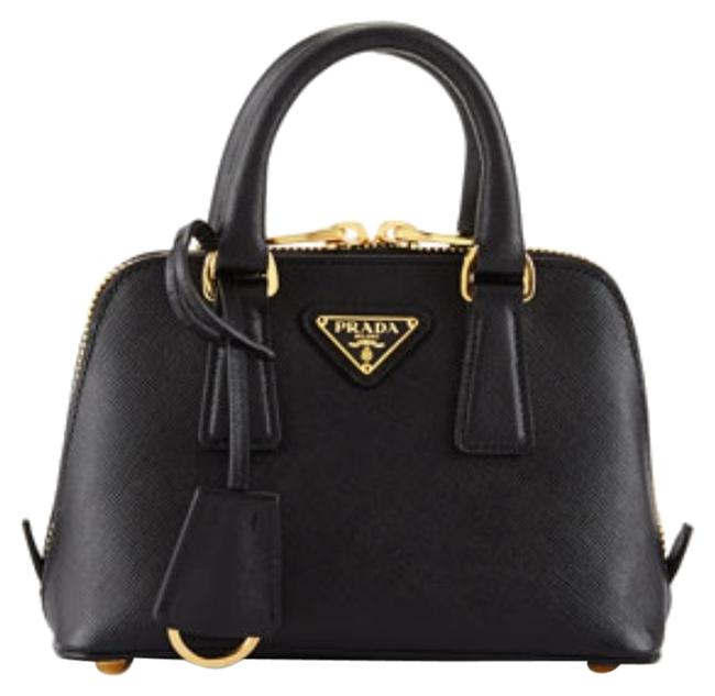 Prada Promenade Saffiano Mini Black Nero Cross Body Bag