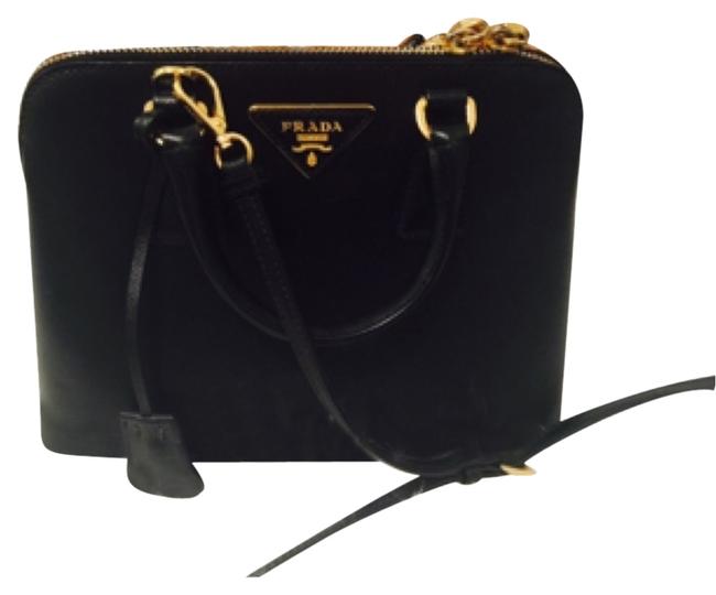 Prada Promenade Small Saffiano Black Leather Cross Body Bag