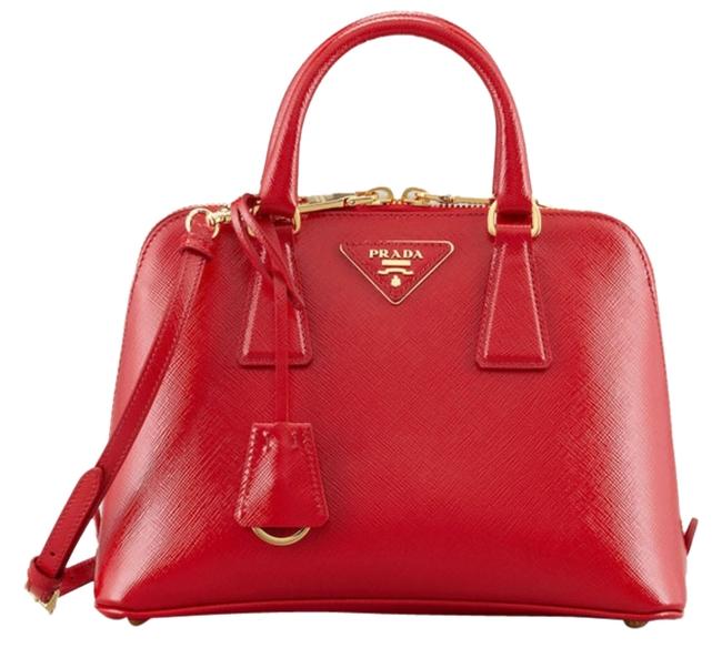 Prada Promenade Small Saffiano Red Leather Cross Body Bag
