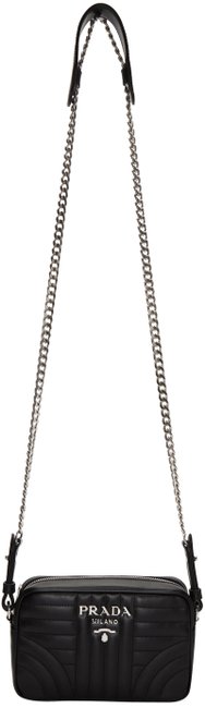 Prada Quilted Diagramme Black Leather Cross Body Bag
