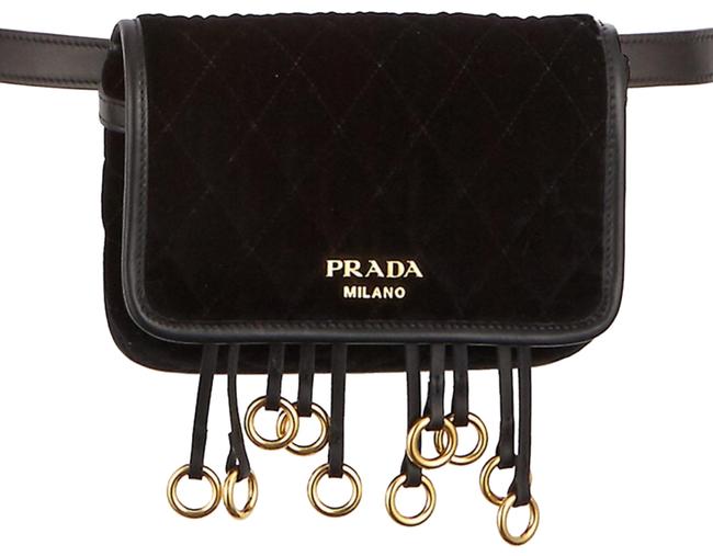 Prada Belt Quilted Velvet Cross Body Bag