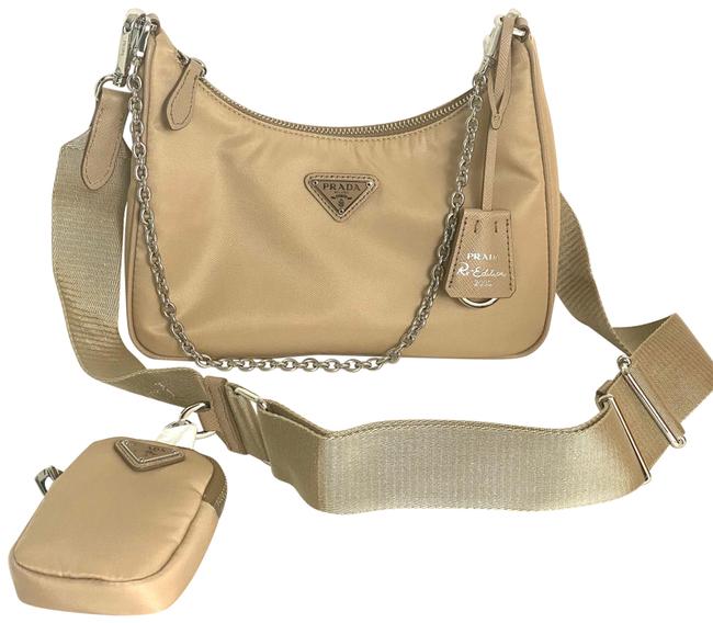 Prada Re Edition 2005 Beige Nylon Cross Body Bag