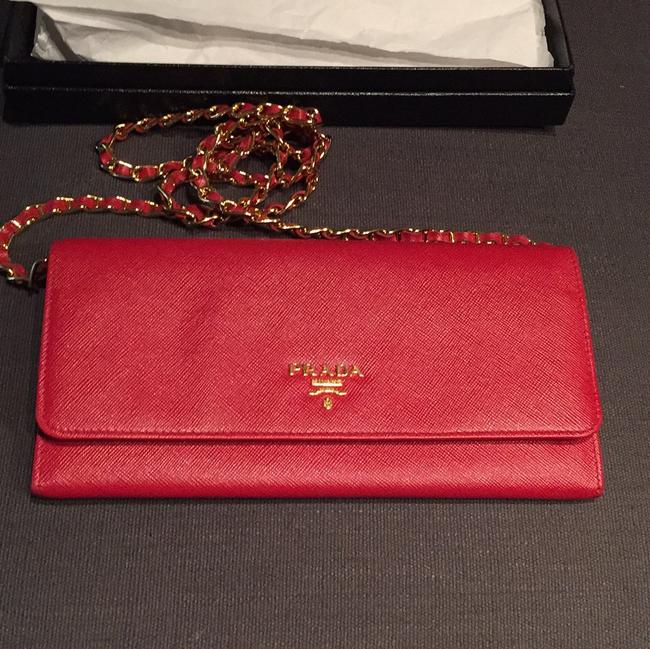 Prada Red Leather Cross Body Bag