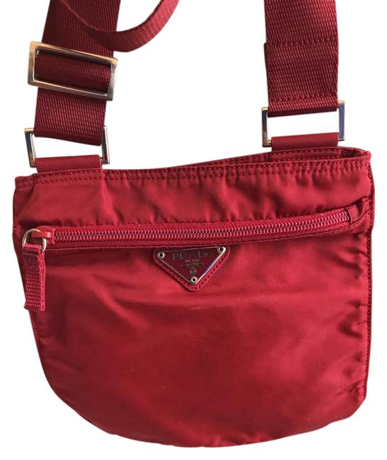 Prada Red Vela Nylon Cross Body Bag