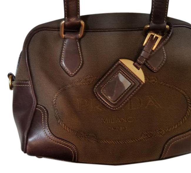Prada Righe Tabacco Bn2119 Brown Canapa Cross Body Bag