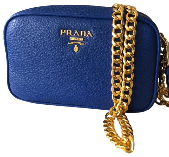 Prada Royal Blue Leather Cross Body Bag