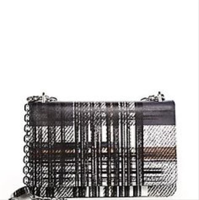 Prada Saffiano Bianco Print Black White Brown Leather Cross Body Bag