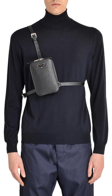 Prada Saffiano Leather Logo Cross Body Bag