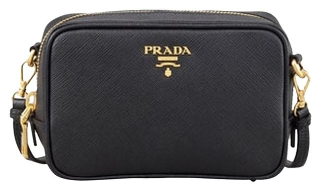 Prada Saffiano New Large Black Leather Cross Body Bag
