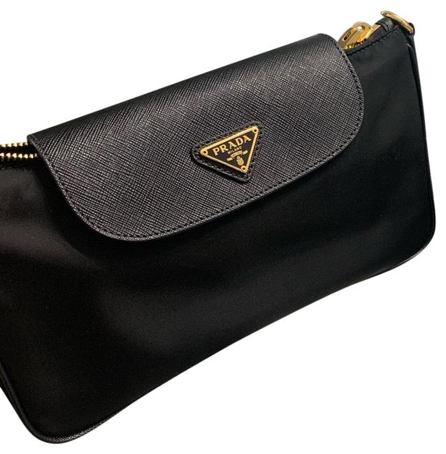 Prada Saffiano Nylon Gold Chain Cross Body Bag