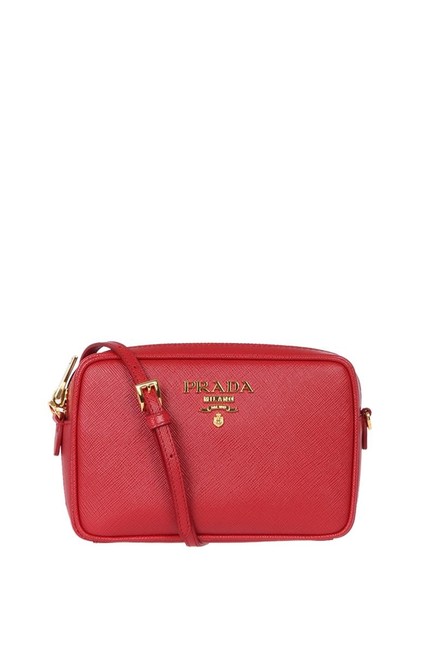 Prada Saffiano Red Leather Cross Body Bag