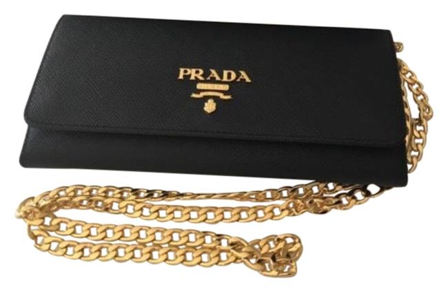 Prada Safiano Black Leather Cross Body Bag