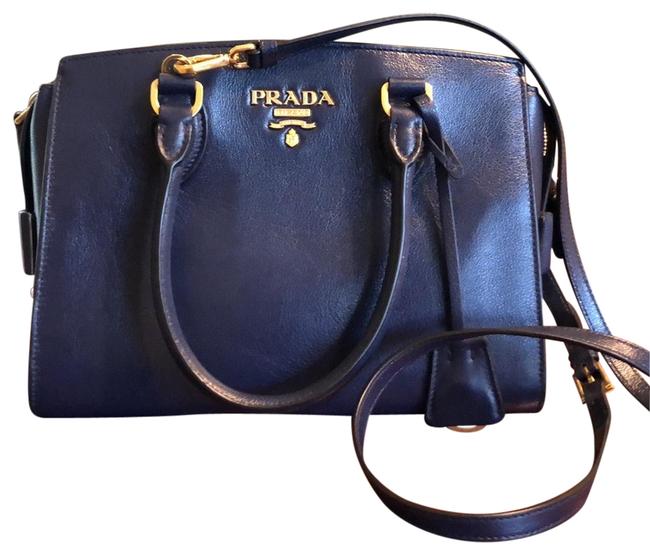 Prada Satchel BlueBaltico Leather Cross Body Bag