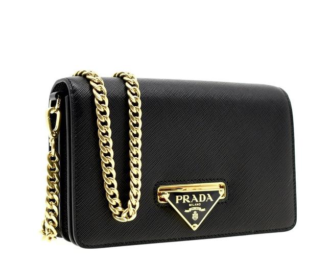 Prada Shoulder Bandoliera Black Saffiano Leather Cross Body Bag
