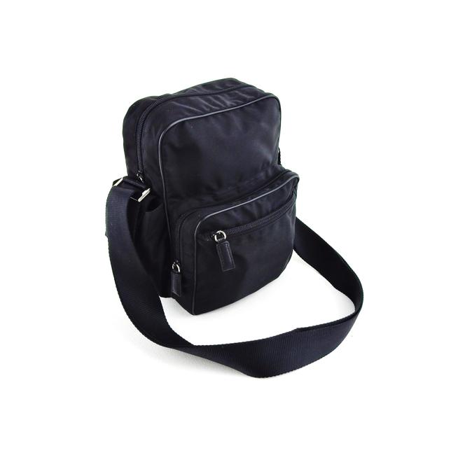 Prada Shoulder Black Nylon Leather Cross Body Bag
